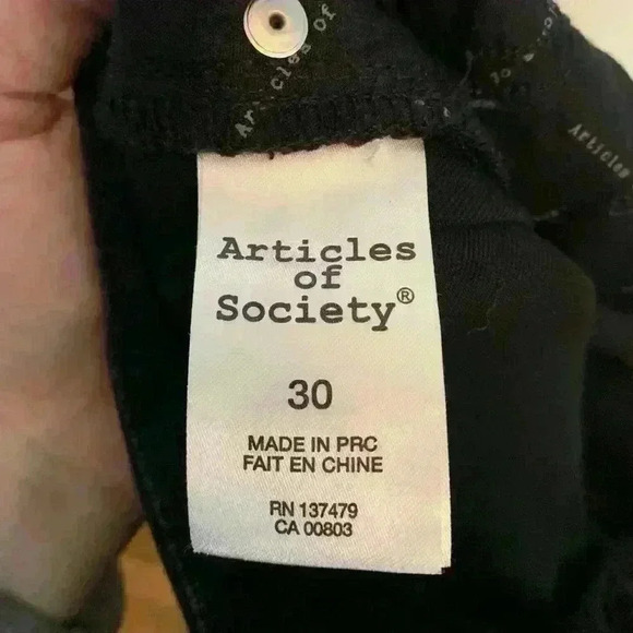 Articles of Society Black jeans Sarah Cut Off Hem Athens Destroyed Skinny sz 30 - Picture 10 of 11